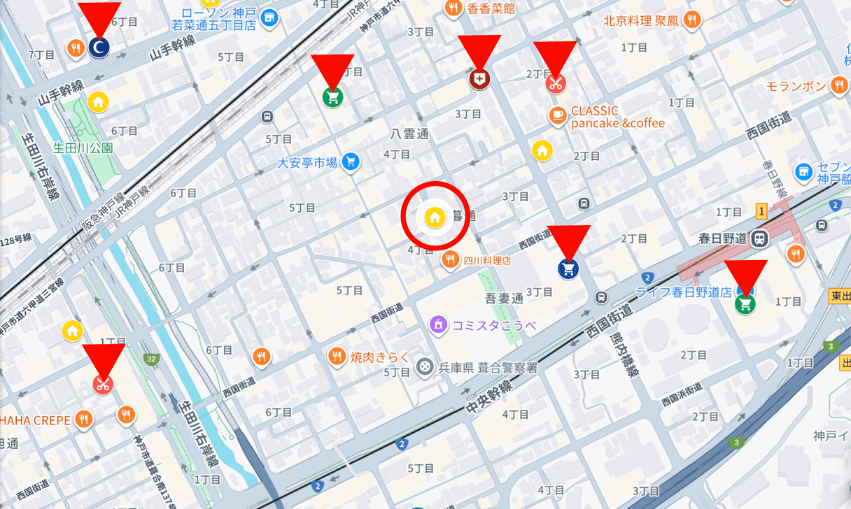 マンション周辺施設検索